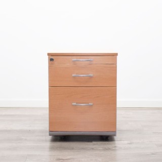 Cajonera cajón y archivo en peral y aluminio 2