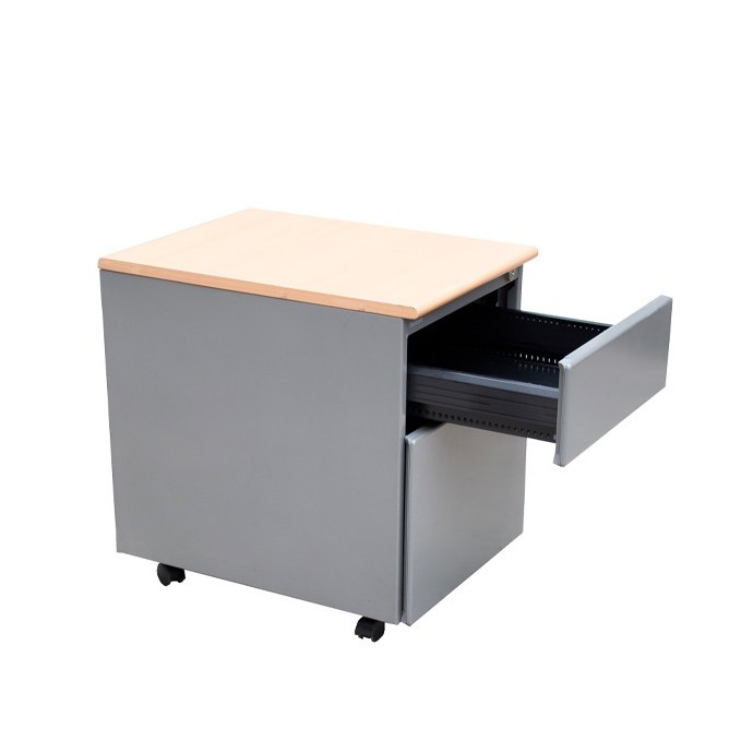 Cajonera cajón y archivo metálica gris y maple