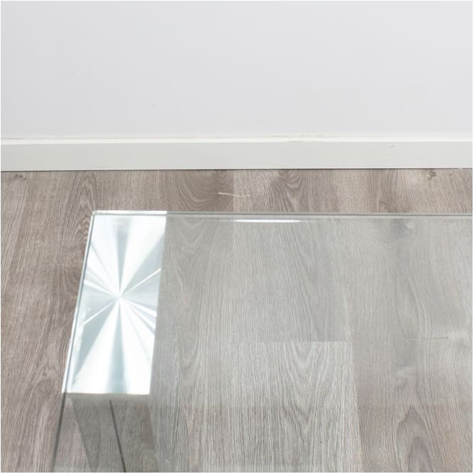 Mesa salón cromada y cristal de 140cm