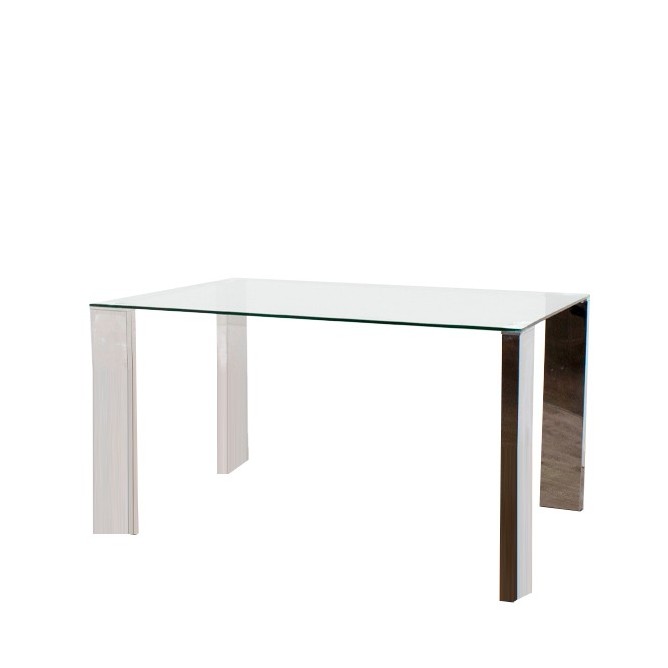Mesa salón cromada y cristal de 140cm