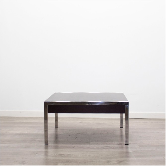 Mesa rincón cromada y wengué de 70cm