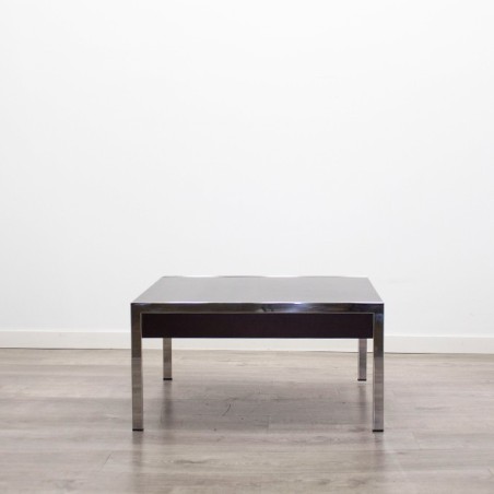 Mesa rincón cromada y wengué de 70cm