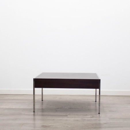Mesa rincón cromada y wengué de 70cm