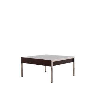 Mesa rincón cromada y wengué de 70cm