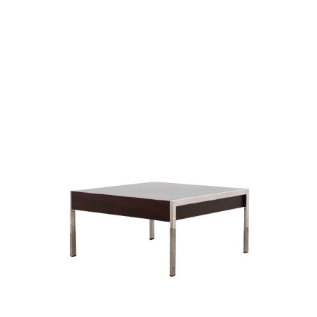 Mesa rincón cromada y wengué de 70cm