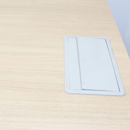 Mesa dirección con ala en blanco y roble de 200cm