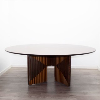 Mesa de juntas en nogal plumeada de 190cm 2