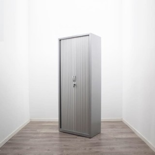 Armario metálico gris con puerta persiana de 80cm 2