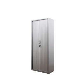 Armario metálico gris con puerta persiana de 80cm