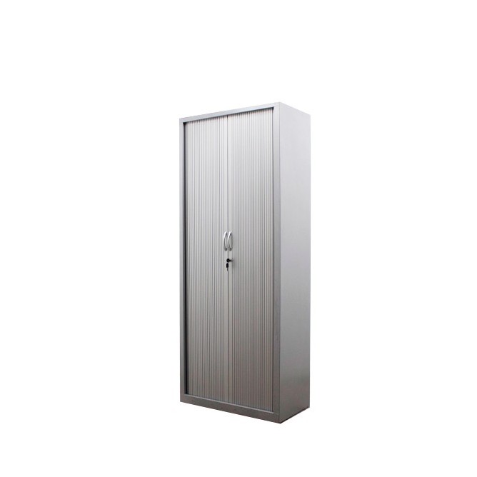 Armario metálico gris con puerta persiana de 80cm