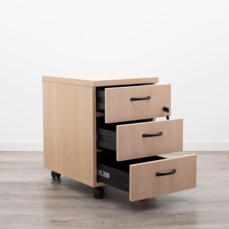 Cajonera 3 cajones melamina haya con llave