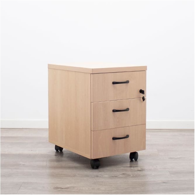 Cajonera 3 cajones melamina haya con llave