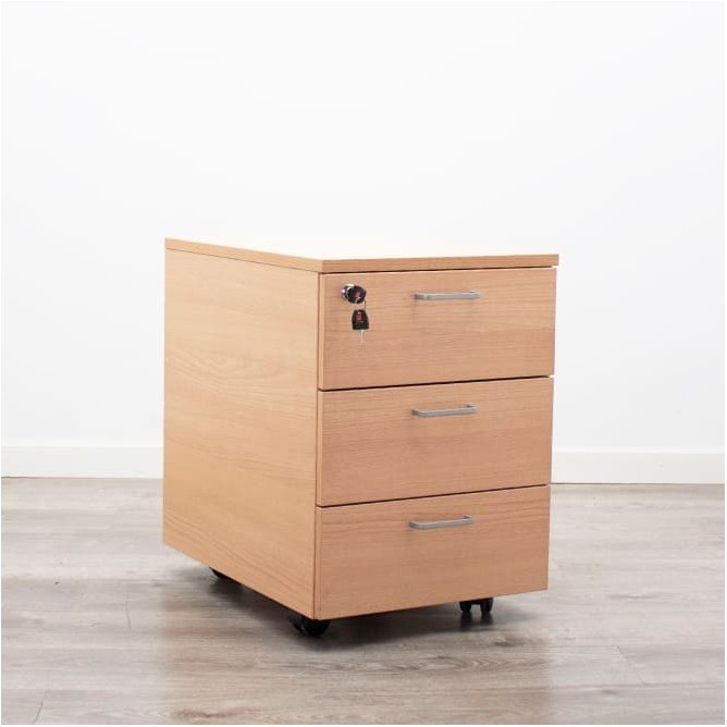 Cajonera 3 cajones melamina olmo con llave