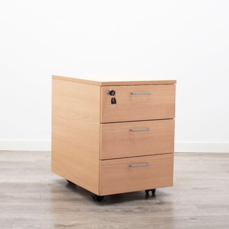 Cajonera 3 cajones melamina olmo con llave