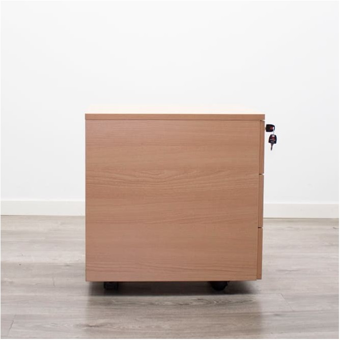 Cajonera 3 cajones melamina olmo con llave