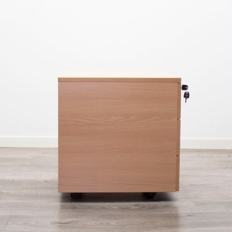 Cajonera 3 cajones melamina olmo con llave