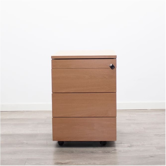 Cajonera melamina de 3 cajones y plumier con llave