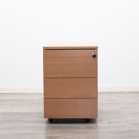 Cajonera melamina de 3 cajones y plumier con llave