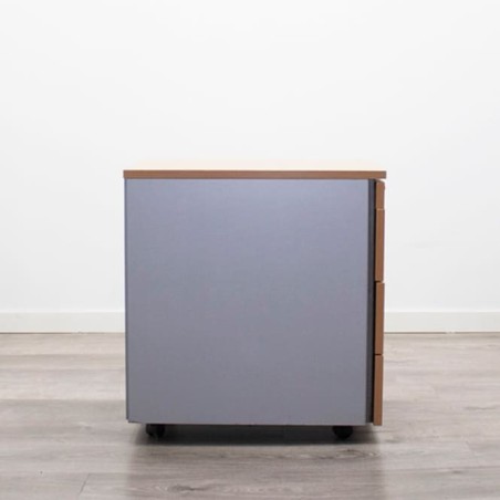 Cajonera melamina de 3 cajones y plumier con llave