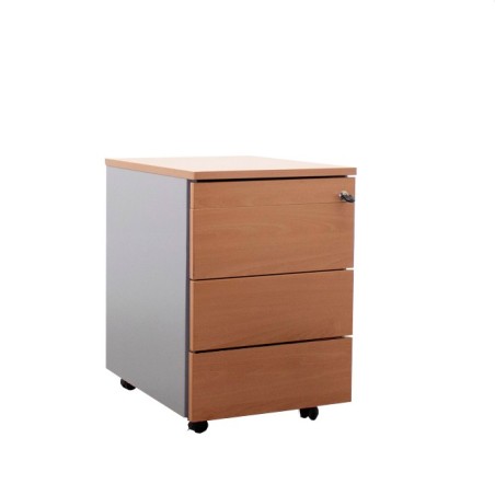 Cajonera melamina de 3 cajones y plumier con llave