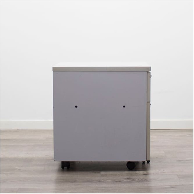 Cajonera cajón y archivo melamina gris con llave