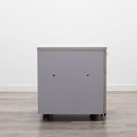 Cajonera cajón y archivo melamina gris con llave