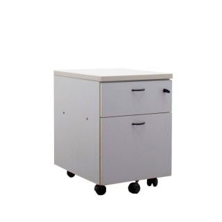Cajonera cajón y archivo melamina gris con llave