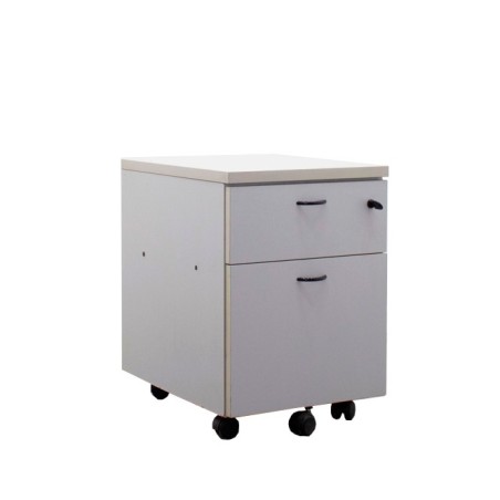 Cajonera cajón y archivo melamina gris con llave