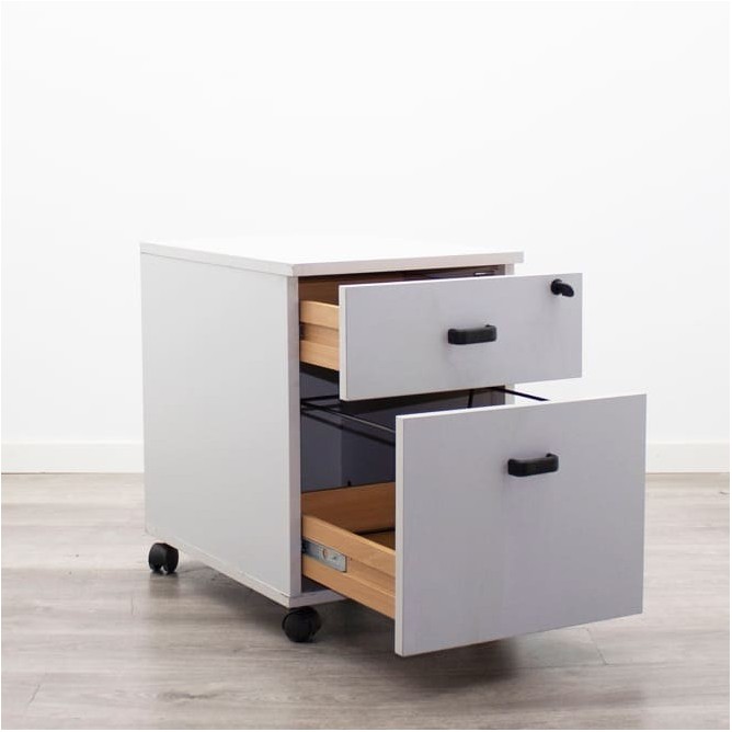 Cajonera de cajón y archivo  con llave melamina gris