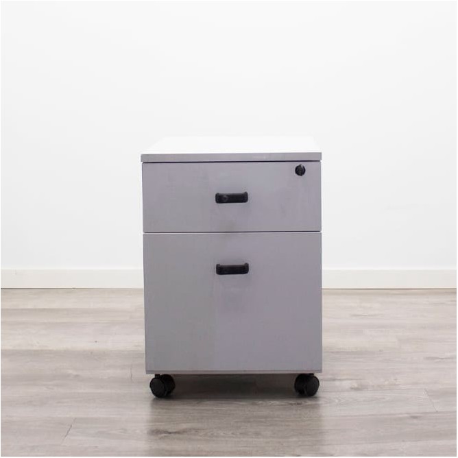 Cajonera de cajón y archivo  con llave melamina gris