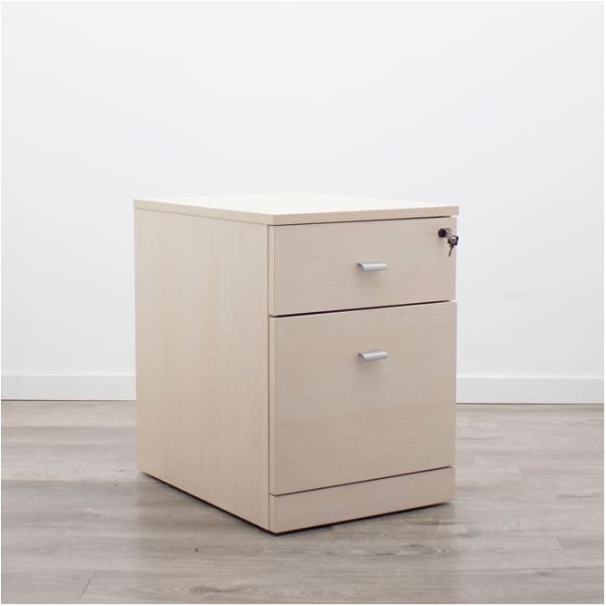 Cajonera melamina cajón y archivo en maple con llave