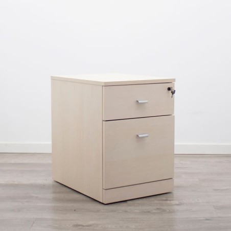Cajonera melamina cajón y archivo en maple con llave