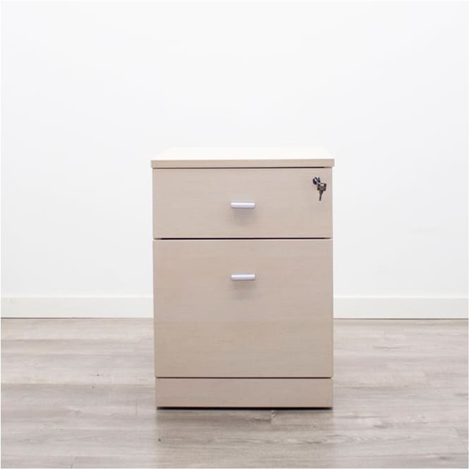 Cajonera melamina cajón y archivo en maple con llave