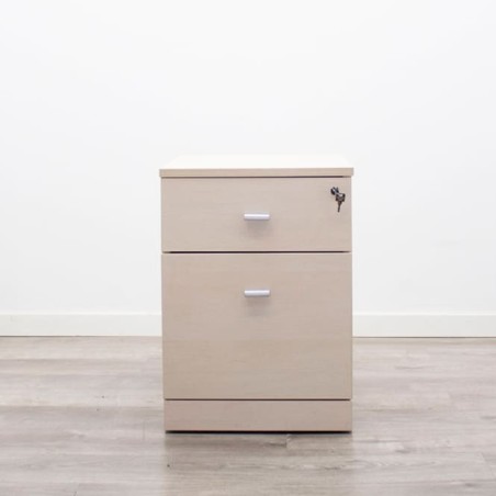 Cajonera melamina cajón y archivo en maple con llave