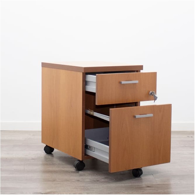 Cajonera con cajón  y archivo en peral con llave