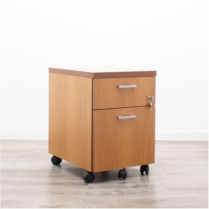 Cajonera con cajón  y archivo en peral con llave