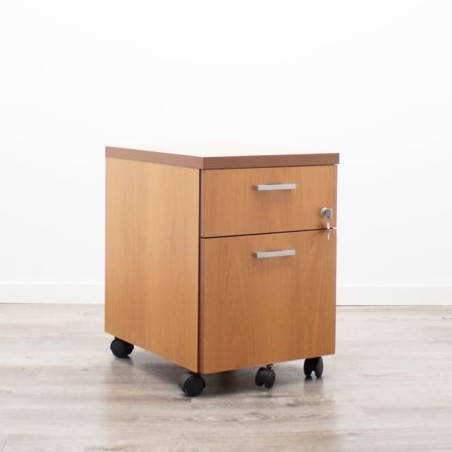 Cajonera con cajón  y archivo en peral con llave