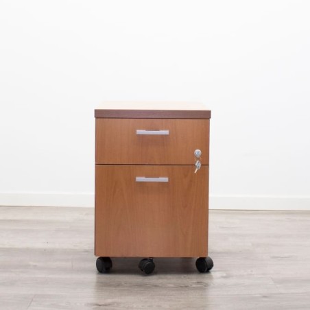 Cajonera con cajón  y archivo en peral con llave
