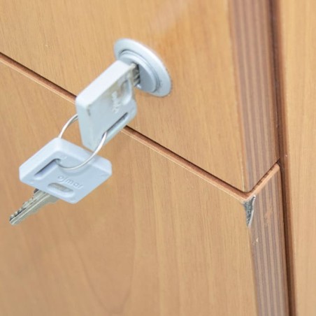 Cajonera con cajón  y archivo en peral con llave