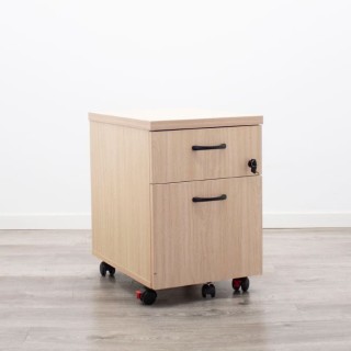 Cajonera de cajón y archivo en haya con llave 2
