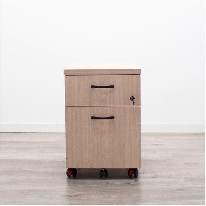 Cajonera de cajón y archivo en haya con llave