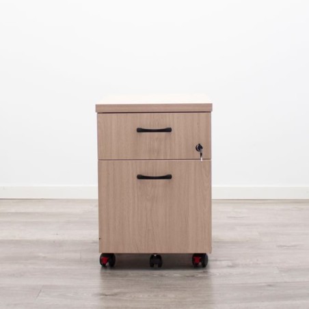 Cajonera de cajón y archivo en haya con llave