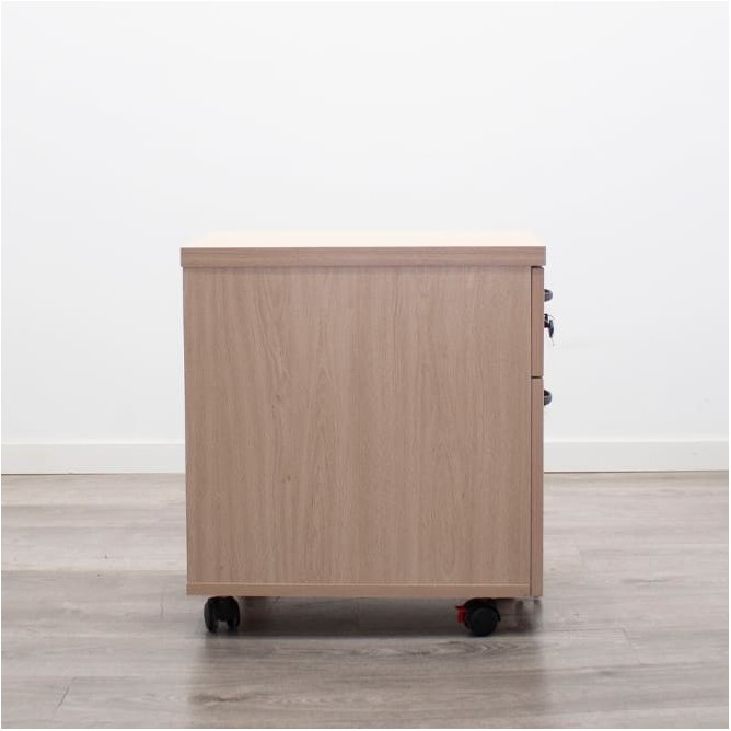 Cajonera de cajón y archivo en haya con llave