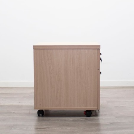 Cajonera de cajón y archivo en haya con llave