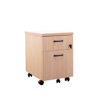 Cajonera de cajón y archivo en haya con llave