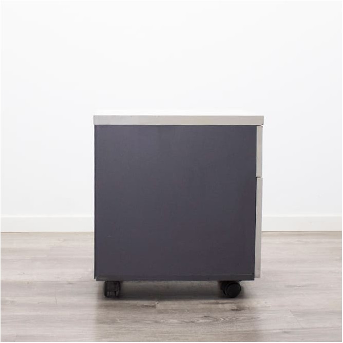Cajonera de cajón y archivo gris antracita y gris claro con llave