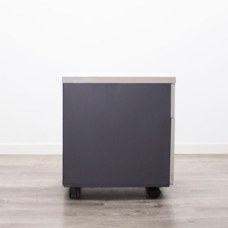 Cajonera de cajón y archivo gris antracita y gris claro con llave