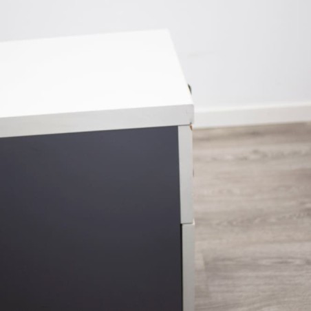Cajonera de cajón y archivo gris antracita y gris claro con llave
