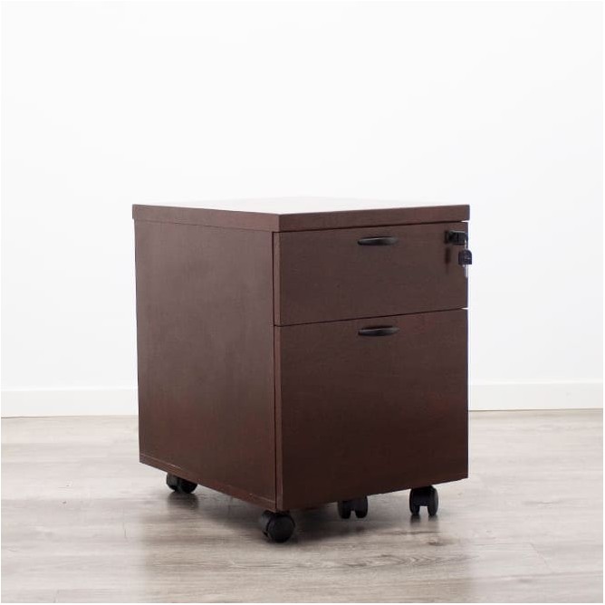 Cajonera de cajón y archivo en caoba con llave