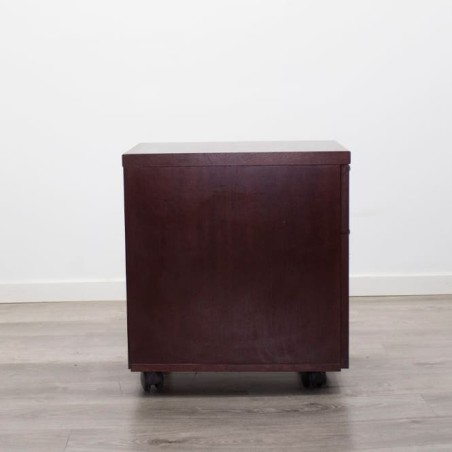 Cajonera de cajón y archivo en caoba con llave